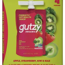 Gutzy Organic Strawberry Kiwi Kale Fruit and Veggie Pouch Snack – 4 Pack
